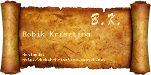 Bobik Krisztina névjegykártya